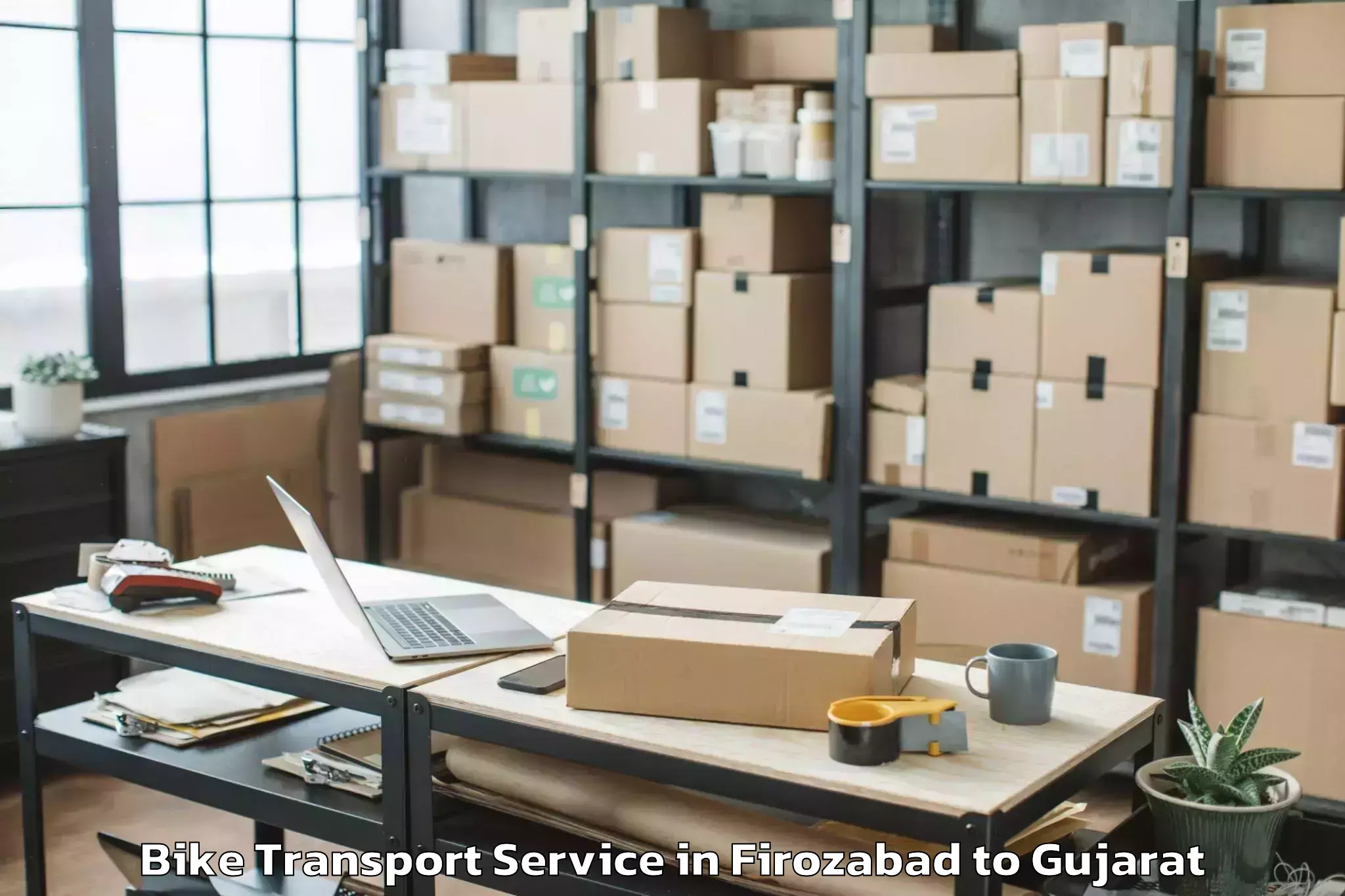 Leading Firozabad to Jambughoda Bike Transport Provider